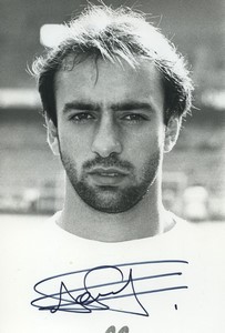 Football Soccer 1987 AJ Auxerre Stephane Mazzolini Old Studio Photo Signed