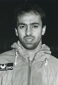Football Soccer 1990 AJ Auxerre Stephane Mazzolini Old Studio Photo