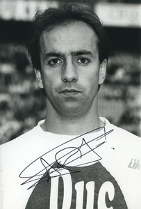 Football Soccer 1991 AJ Auxerre Stephane Mazzolini Old Studio Photo Signed