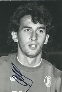 Football Soccer 1987 AS Monaco Fabrice Mège Old Studio Photo Signed