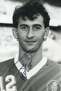 Football Soccer 1989 AS Monaco Fabrice Mege Old Studio Photo Signed