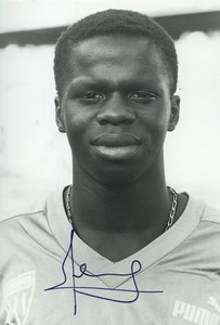 Football Soccer 1989 AS Saint-Étienne Etienne Mendy Old Studio Photo Signed