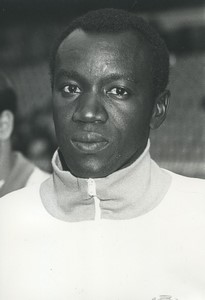 Football Soccer 1990 FC Mulhouse Lamine N'Diaye Old Studio Photo