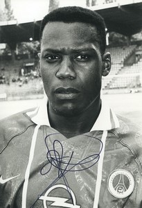 Football Soccer 1996 PSG Paris Saint Germain Bruno Ngotty Studio Photo Signed