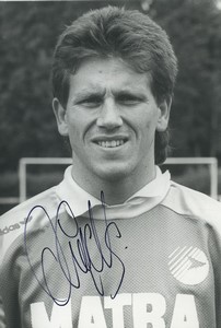 Football Soccer 1987 Matra Racing Paris Pascal Olmeta Old Studio Photo Signed