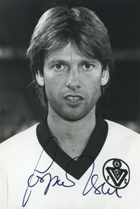 Football Soccer 1989 Girondins de Bordeaux Jesper Olsen Old Studio Photo Signed