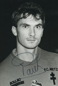 Football Soccer 1986 F.C. Metz Thierry Pauk Old Studio Photo Signed