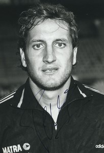 Football Soccer 1987 RC Paris Loic Perard Old Studio Photo Signed