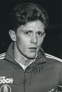 Football Soccer 1991 A.S. Monaco Emmanuel Petit Old Studio Photo Signed