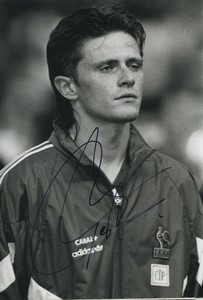 Football Soccer 1993 A.S. Monaco Emmanuel Petit Old Studio Photo Signed