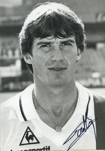 Football Soccer 1985 PSG Fabrice Poullain Old Studio Photo Signed