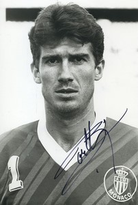 Football Soccer 1989 AS Monaco Fabrice Poullain Old Studio Photo