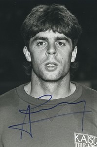 Football Soccer 1990 AS Cannes Alain Ravera Old Studio Photo Signed