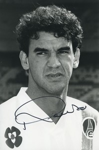 Football Soccer 1991 PSG Ricardo Gomes Old Studio Photo Signed