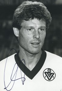Football Soccer 1989 Girondins de Bordeaux Didier Senac Old Studio Photo Signed