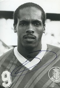 Football Soccer 1989 AS Monaco Luc Sonor Old Studio Photo Signed