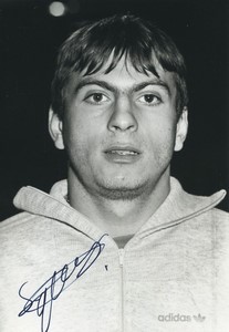 Football Soccer 1986 Chamois niortais Paul Squaglia Old Studio Photo Signed