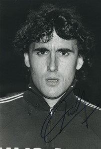 Football Soccer 1983 Girondins de Bordeaux Thierry Tusseau Studio Photo Signed