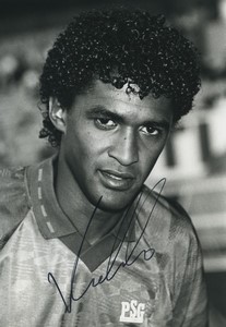 Football Soccer 1992 PSG Paris Saint Germain Valdo Filho Old Studio Photo Signed