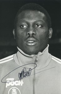 Football Soccer 1991 AS Monaco Georges Weah Old Studio Photo Signed