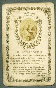 France Religion Holy Card Photo Albumen on 4 parts Paper Bonamy 1880