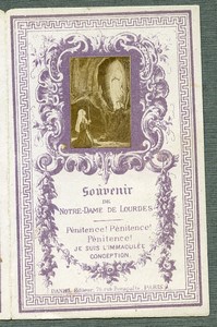 France Lourdes Religion Holy Card Photo Albumen on Paper Daniel 1880
