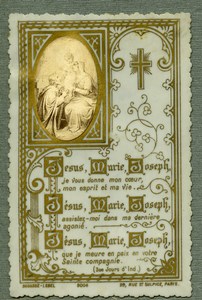 France Religion Holy Card Photo Albumen on Celluloid Bouasse 1880