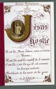 France Jesus Religion Holy Card Photo Albumen on Paper Bouasse 1880