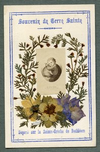 France Religion Holy Card Holy Land Souvenir Photo Albumen on Paper 1880
