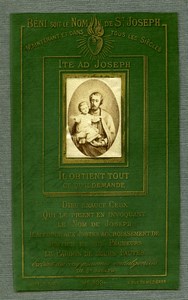 France Religion Holy Card Joseph Photo Albumen on Celluloid Dopter 1880