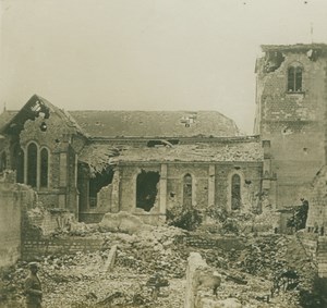 France WWI near Arras ? Church Ruins old SIP Photo 1914-1918