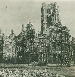 France WWI Arras Town Hall & Belfry Tower Ruins old SIP Photo 1914-1918