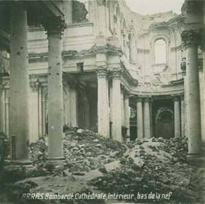 France WWI Arras Cathedral Interior Ruins old SIP Photo 1914-1918