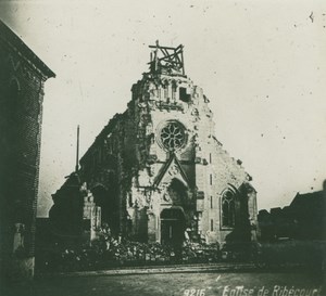 France WWI Ribecourt Church Ruins Bombardments old SIP Photo 1914-1918