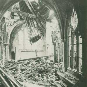 France WWI Soissons Cathedral Ruins Bombardment old SIP Photo 1914-1918