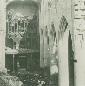 France WWI Soissons Cathedral Ruins Bombardment old SIP Photo 1914-1918