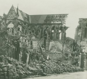 France WWI Soissons Cathedral Ruins Bombardment old SIP Photo 1914-1918