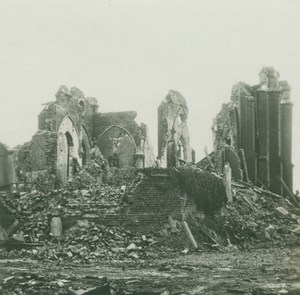 France WWI Mesnil Saint Nicaise Somme Ruins Destruction old SIP Photo 1914-1918