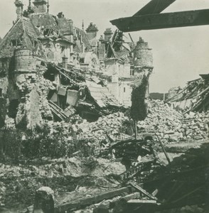 France WWI Maucreux Castle Ruins Bombardment Destruction old SIP Photo 1914-1918