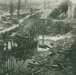 France WWI near Bethancourt Road Destruction old SIP Photo 1914-1918