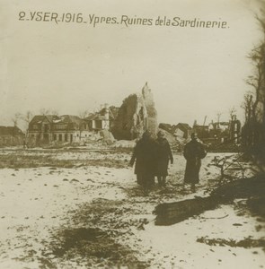 Belgium WWI Yser Nieuwpoort Sardine Factory Ruins Carbonez old SIP Photo 1916