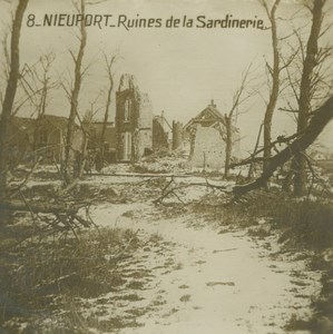 Belgium WWI Nieuwpoort Sardine Factory Ruins Destruction old SIP Photo 1914-1918