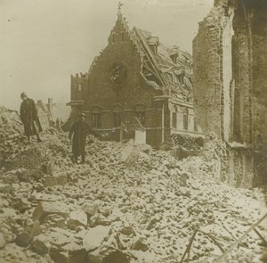 Belgium WWI Niewport Market Hall Ruins Destruction old SIP Photo 1914-1918