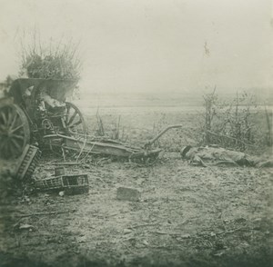 France or Belgium WWI Battlefield Dead Gun old SIP Photo 1914-1918
