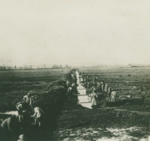 Greece ? WWI Troops Working in Field old SIP Photo 1914-1918