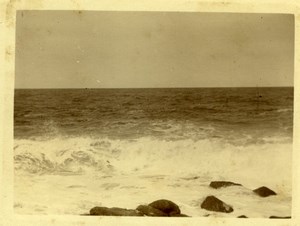 North Yorkshire Scarborough Sea Waves Beach Holidays old Amateur Photo 1900