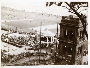 North Yorkshire Scarborough Beach Bandstand Kiosk Seaside old Amateur Photo 1900