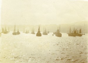 North Yorkshire Scarborough Seaside Steam Trawlers Boats old Amateur Photo 1900