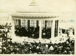 North Yorkshire Scarborough Beach Bandstand Kiosk Seaside old Amateur Photo 1900