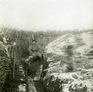 France WWI near Verdun Trench Winter Scene Snow old SIP Photo 1914-1918